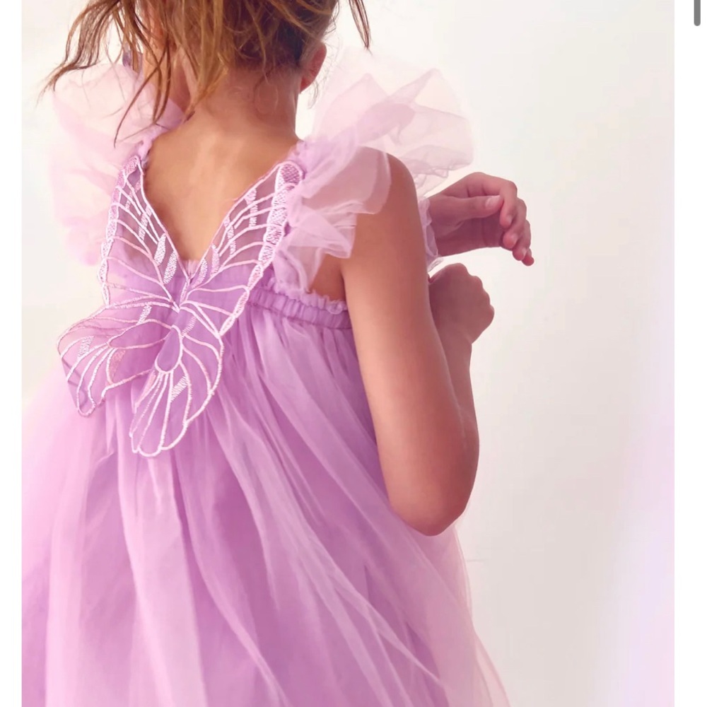 Lola + The Boys Lavender Butterfly Fairy Dress